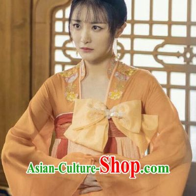 Chinese Ancient Court Lady Kang Ning Er Dress Historical Drama Dr Cutie Costume and Headpiece for Women