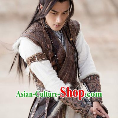 Drama The Legend of Jade Sword Chinese Ancient Swordsman Ji Ning Hawick Lau Costume and Headpiece Complete Set