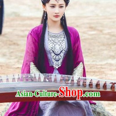 Chinese Ancient Princess Jiu Lian Historical Drama The Legend of Jade Sword Costume and Headpiece for Women