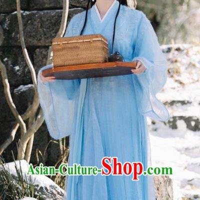 Chinese Ancient Demon Princess Ji Heng Blue Dress Drama Sansheng Sanshi Pillow Eternal Love of Dream Costume and Headpiece Complete Set