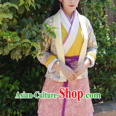 Chinese Ancient Ming Dynasty Civilian Lady Tao Tao Dress Historical Drama The Dark Lord Costume and Headpiece for Women
