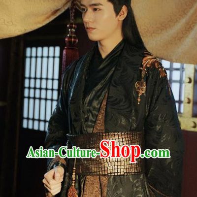 Drama Jueshi Qianjin Chinese Ancient Prince Zhong Wumei Costume and Headpiece Complete Set