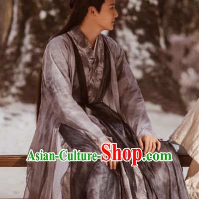 Chinese Ancient Musician of Li Hanfu Clothing and Hair Pin Drama Love of Thousand Years Fu Jiuyun Costumes