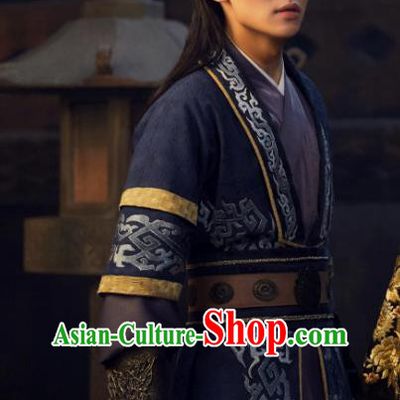 Chinese Ancient Swordsman Hanfu Clothing and Headwear Drama Love of Thousand Years Zuo Zichen Costumes