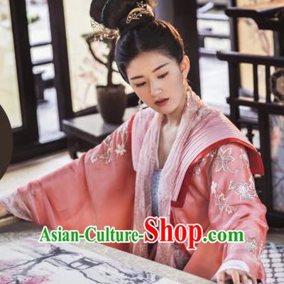 Chinese Ancient Princess Tan Chuan Hanfu Dress and Hair Accessories Historical Drama Love of Thousand Years Across A Man Costumes
