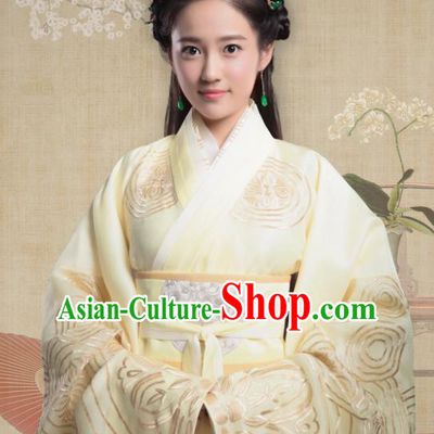Chinese Ancient Princess Yellow Hanfu Dress Historical Drama King Is Not Easy Wu Shuang Costumes and Hair Accessories
