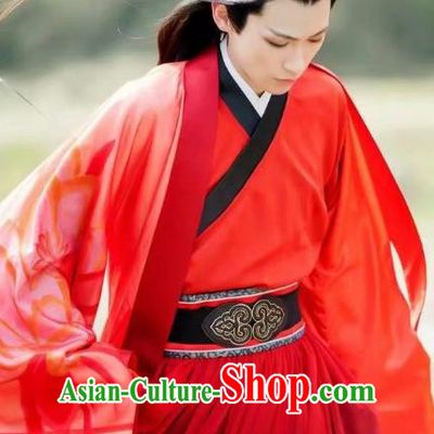Drama Men with Sword Chinese Ancient Swordsman Prince Murong Li Costume and Headpiece Complete Set