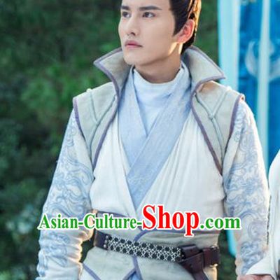 Chinese Ancient Taoist Clothing and Jade Hairpin Drama The Taosim Crandmaster Swordsman Kun Lun Apparel and Hair Crown