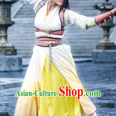 Chinese Ancient Demon Swordsman Costume Historical Drama The Taosim Crandmaster Dress and Headwear