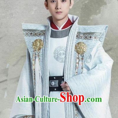 Chinese Ancient Prince Clothing and Headwear Drama Tang Dynasty Tour Crown Prince Li Chengqian Costumes