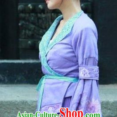 Chinese Ancient Tang Dynasty Swordswoman Historical Costumes and Headpiece Drama Legend of Southwest Dance and Music Ye Shaluo Purple Dresses