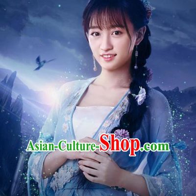 Chinese Ancient Costumes Historical Drama Cover the Sky Little Princess Su Jin Dress and Hair Clasp