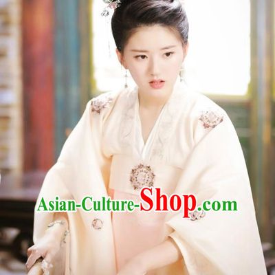Chinese Ancient Female Historical Costumes Drama Oh My Emperor Noble Lady Luo Feifei Hanfu Dress and Hair Accessories