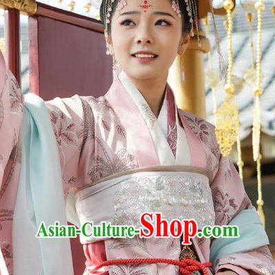 Chinese Ancient Palace Princess Dress Apparels Garment and Hair Accessories Drama To Get Her Royal Lady Cha Ruirui Costumes