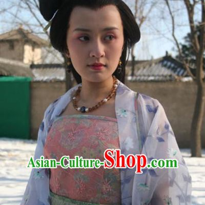 Chinese Ancient Tang Dynasty Apparels Dance Lady Hanfu Dress and Hairpins Drama Control by Zhen Guan Hong Fu Garment Costumes