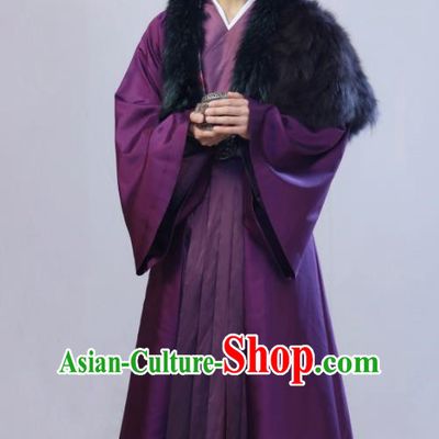 Chinese Ancient Lord Purple Garment Drama Sansheng Sanshi Pillow Eternal Love of Dream Demon Clan King Nie Chuyin Costumes