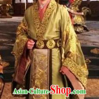 Chinese Ancient King Hanfu Costumes and Hair Accessories Drama The World of Love Crown Prince Zongzheng Fengxun Apparels