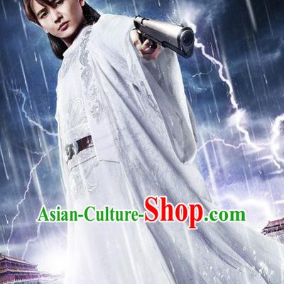 Chinese Ancient Physician White Hanfu Costumes and Hair Accessories Drama Legend of the Concubinage Swordsman Yang Qiuchi Apparels