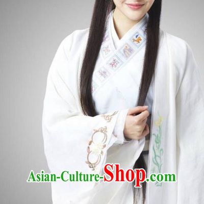 Chinese Ancient Garment Ming Dynasty White Costumes and Headwear Drama Legend of the Concubinage Female Swordsman Liu Ruobing Dress Apparels