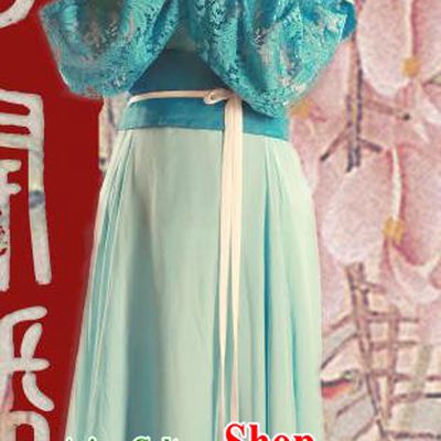 Chinese Ancient Maid Apparels Costumes and Headpiece Drama The Starry Night The Starry Sea Servant Girl Green Hanfu Dress Garment