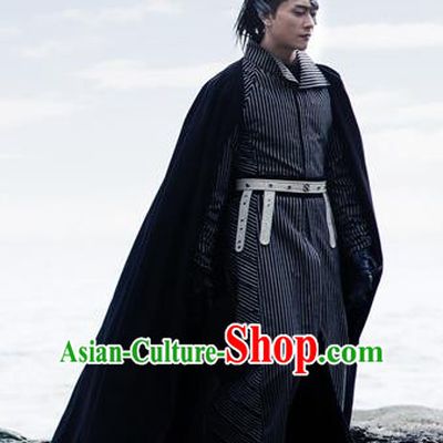 Chinese Ancient Merman Swordsman Hanfu Garment Costumes and Headwear Drama The Starry Night The Starry Sea Mo Heng Apparels