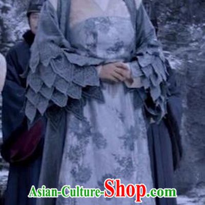 Chinese Ancient Queen of  Biyi Bird Tribe Garment Drama Eternal Love of Dream Empress Xiangli Ju Nuo Dress and Hair Accessories