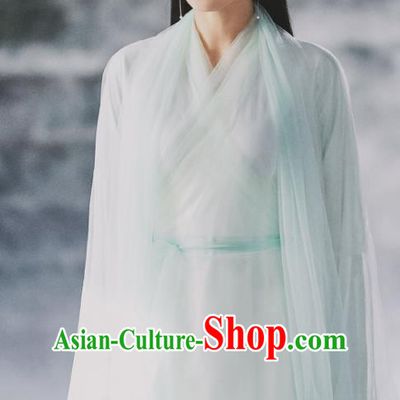 Chinese Ancient Fox Clan Goddess Garment Drama Eternal Love of Dream Female Immortal Bai Fengjiu Dress Costumes and Headwear