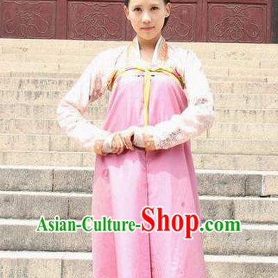 Chinese Ancient Palace Lady Costumes Garment and Headwear Drama The Empress Court Maid Bao Jin Pink Dress Apparels