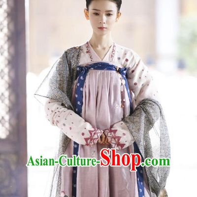 Chinese Ancient Court Maid Hanfu Dress Tang Dynasty Apparels Costumes and Headpieces Drama Wu Xin The Monster Killer Liu Qingluan Garment