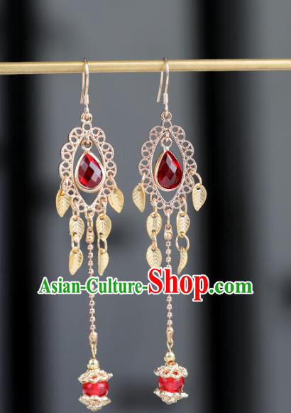 Chinese Ancient Hanfu Earrings Women Jewelry Ming Dynasty Golden Ear Accessories Chinese Ancient Hanfu Earrings Women Jewelry Ming Dynasty Golden Ear Accessories