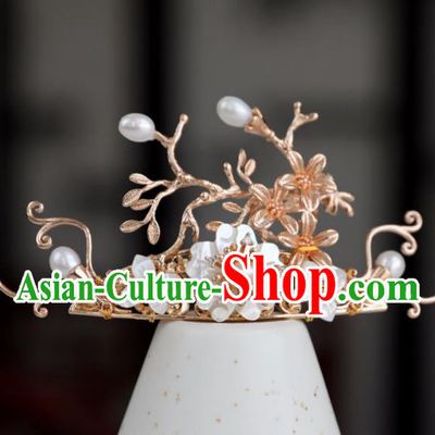 Chinese Ancient Golden Hair Crown Jewelry Headwear Hair Accessories Headdress Hairpins for Women