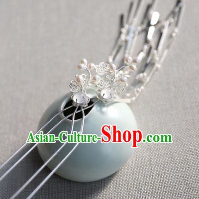 Chinese Ancient Tassel Hair Clips Jewelry Headwear Hair Accessories Pearls Hairpin for Women
