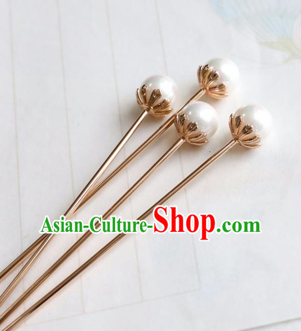 Chinese Ancient Pearl Hair Clip Headwear Women Hair Accessories Ming Dynasty Court Hairpins Chinese Ancient Pearl Hair Clip Headwear Women Hair Accessories Ming Dynasty Court Hairpins