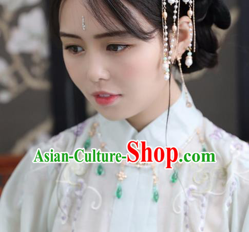 Chinese Ancient Princess Green Crystal Necklace Women Accessories Tassel Necklet Jewelry Chinese Ancient Princess Green Crystal Necklace Women Accessories Tassel Necklet Jewelry