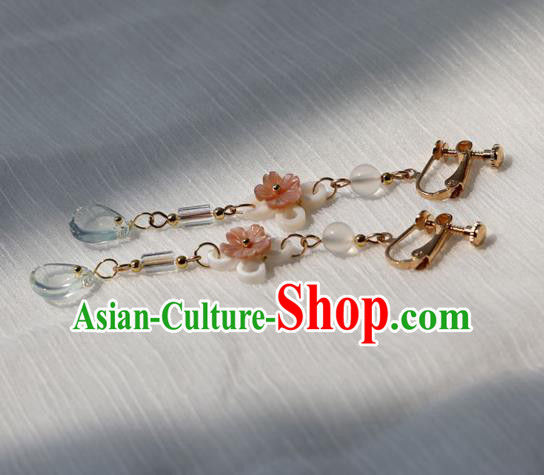 Chinese Ancient Hanfu Blue Crystal Earrings Women Jewelry Shell Flowers Ear Accessories Chinese Ancient Hanfu Blue Crystal Earrings Women Jewelry Shell Flowers Ear Accessories