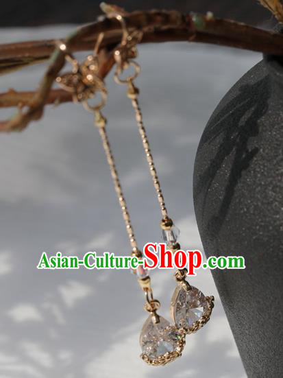 Chinese Ancient Hanfu Crystal Earrings Women Jewelry Golden Ear Accessories Chinese Ancient Hanfu Crystal Earrings Women Jewelry Golden Ear Accessories