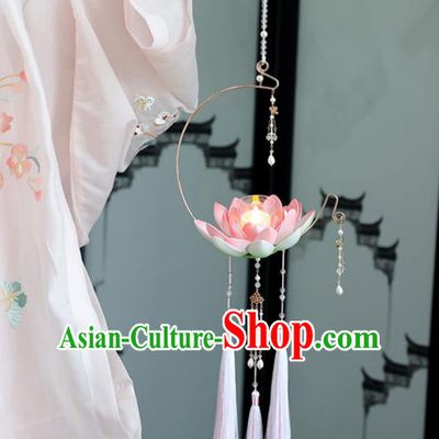 Chinese Ancient Little Lotus Lantern Women Accessories Lantern Festival Lamp
