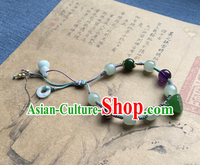 Chinese Ancient Hanfu Jade Calabash Bangle Wristlet Accessories Jade Lotus Seedpod Bracelet Jewelry Chinese Ancient Hanfu Jade Calabash Bangle Wristlet Accessories Jade Lotus Seedpod Bracelet Jewelry