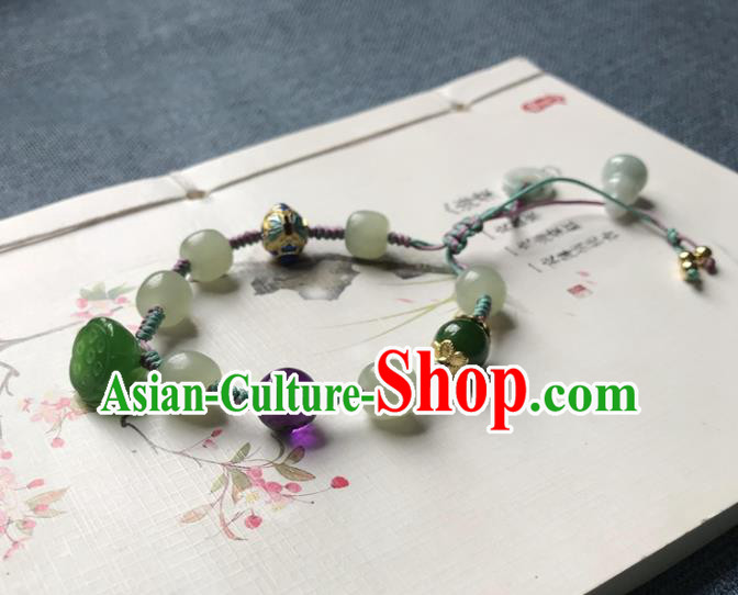 Chinese Ancient Hanfu Jade Calabash Bangle Wristlet Accessories Jade Lotus Seedpod Bracelet Jewelry Chinese Ancient Hanfu Jade Calabash Bangle Wristlet Accessories Jade Lotus Seedpod Bracelet Jewelry