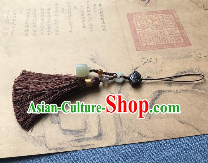 Chinese Ancient Hanfu Brown Tassel Pendant Jade Cloud Lappet Jewelry Brooch Accessories Chinese Ancient Hanfu Brown Tassel Pendant Jade Cloud Lappet Jewelry Brooch Accessories