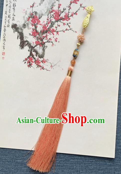 Chinese Ancient Hanfu Orange Tassel Pendant Cloisonne Lappet Brooch Jewelry Accessories Chinese Ancient Hanfu Orange Tassel Pendant Cloisonne Lappet Brooch Jewelry Accessories