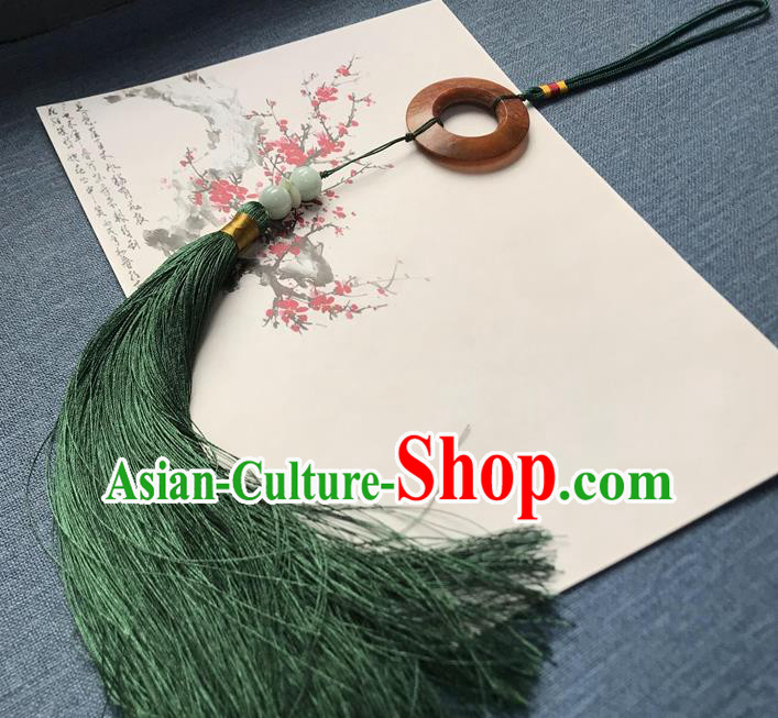 Chinese Ancient Hanfu Green Tassel Pendant Jade Brooch Jewelry Accessories Lappet Chinese Ancient Hanfu Green Tassel Pendant Jade Brooch Jewelry Accessories Lappet