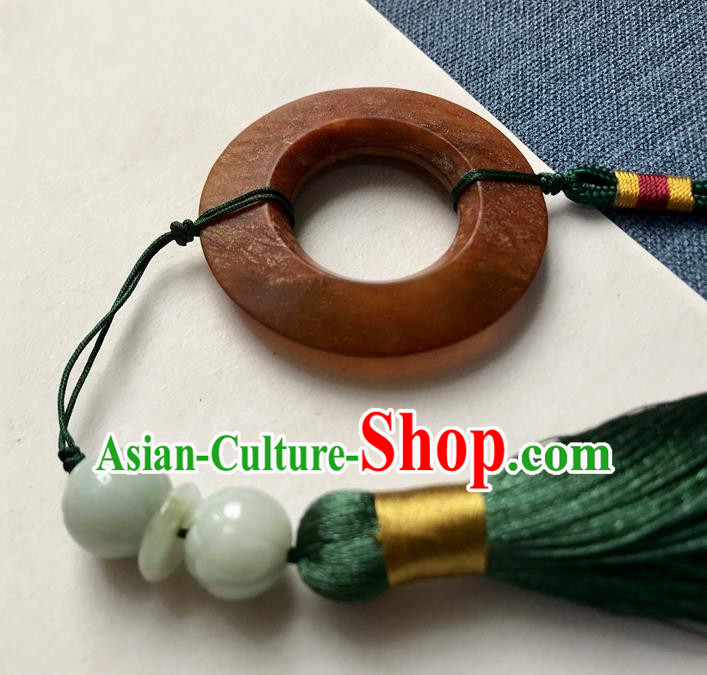 Chinese Ancient Hanfu Green Tassel Pendant Jade Brooch Jewelry Accessories Lappet Chinese Ancient Hanfu Green Tassel Pendant Jade Brooch Jewelry Accessories Lappet