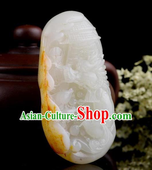 Chinese Ancient Carving Jade Fish Dragon Accessories Jade Craft Jade Handgrip Chinese Ancient Carving Jade Fish Dragon Accessories Jade Craft Jade Handgrip