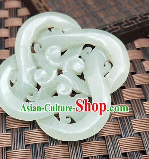 Chinese Handmade Jade Pendant Jade Label Craft Hetian Jade Carving Dragon Necklace Accessories Chinese Handmade Jade Pendant Jade Label Craft Hetian Jade Carving Dragon Necklace Accessories
