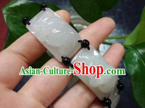 Chinese Ancient Hanfu White Jade Bangle Wristlet Accessories Jade Bracelet Jewelry Chinese Ancient Hanfu White Jade Bangle Wristlet Accessories Jade Bracelet Jewelry