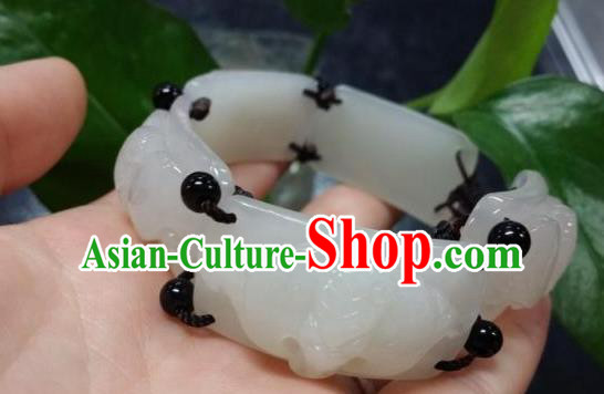 Chinese Ancient Hanfu White Jade Bangle Wristlet Accessories Jade Bracelet Jewelry Chinese Ancient Hanfu White Jade Bangle Wristlet Accessories Jade Bracelet Jewelry