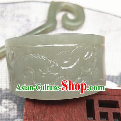 Chinese Ancient Green Jade Hair Crown Headwear Hanfu Scholar Hair Accessories Jade Hairpin Hair Clip