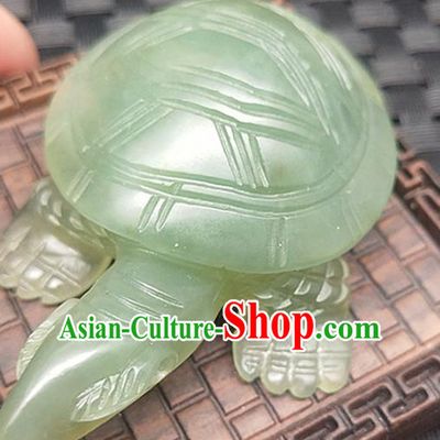 Chinese Jade Craft Handgrip Carving Tortoise Accessories Jade Handiwork