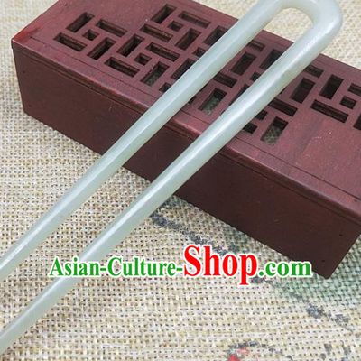 Chinese Ancient Jade Headwear Hanfu Scholar Hair Accessories Jade Hair Clip Hairpin